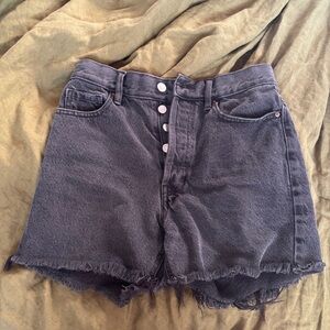 PacSun Black High-Rise Button-Fly Denim Shorts